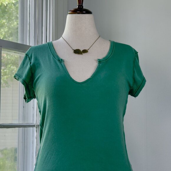 We the Free Always Yours Tee Green Tshirt Womans Size Medium VSCO Sporty Cotton - Picture 2 of 8